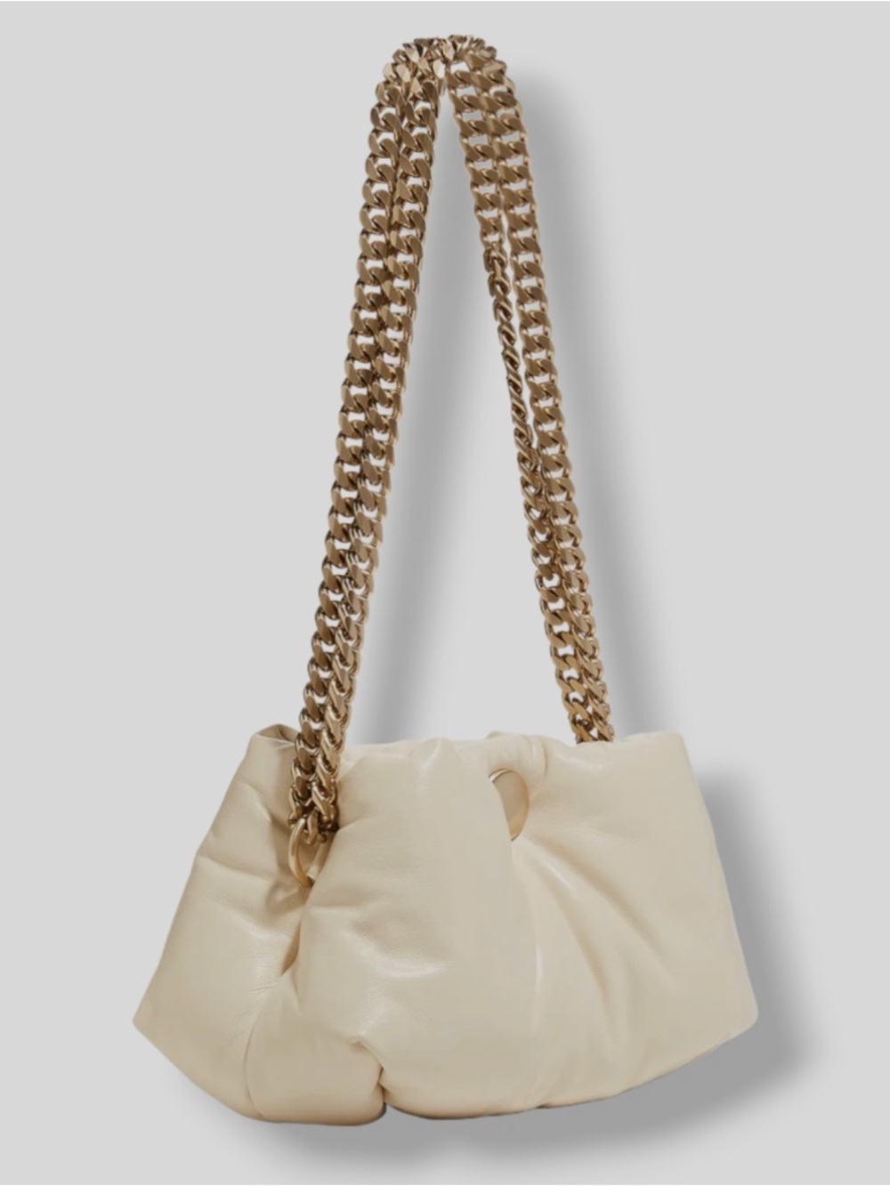 Proenza Schouler Women's Off White Leather Small Puffy Chain Shoulder Tobo Bag